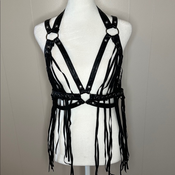 NWT Dolls Kill Nomad Nights Fringe Harness Top - Picture 1 of 13